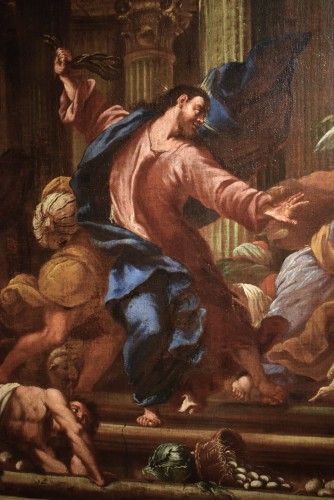 Antiquités - Jésus chasse les marchands du temple - Italie XVIIe siècle